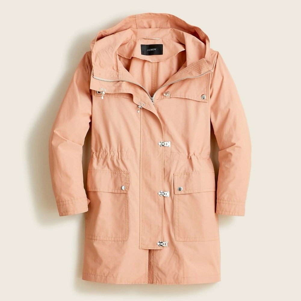 J. Crew Lightweight Utility Raincoat Jacket Blush Peach Women’s Size Small - Picture 1 of 9
